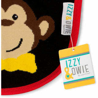 Red and Black Monkey  Baby Bib