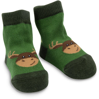 Forest Green Moose 0-12 Socks