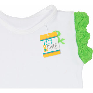 Lime Green and White Ruffle T-Shirt