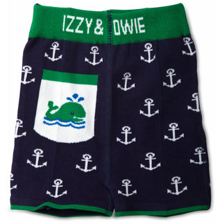 Blue and Green Whale 6-12 Months Baby Shorts