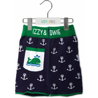 Blue and Green Whale Baby Shorts