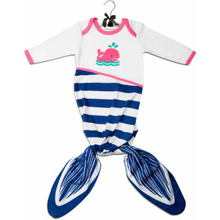 Blue and Pink Whale Knotted Onesie