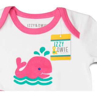 Blue and Pink Whale Knotted Onesie