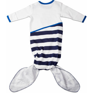 Navy and White Whale Knotted Onesie