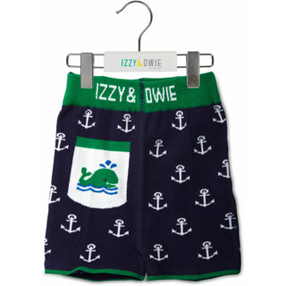 Blue and Green Whale 6-12 Months Baby Shorts