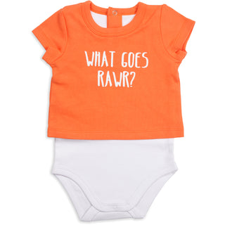 Orange Dino Shw-onesie