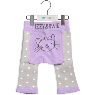 Soft Lavender Kitty 0-6 Months Baby Leggings