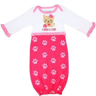 Pawprint Kitty Gown with Mitten Cuffs