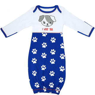 Pawprint Puppy Gown with Mitten Cuffs