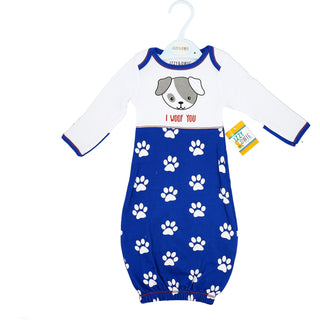 Pawprint Puppy Gown with Mitten Cuffs