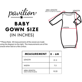 Pawprint Puppy 0-3 Months Gown with Mitten Cuffs