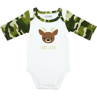 Woodland Green Camo Deer 3/4 Sleeve Bodysuit