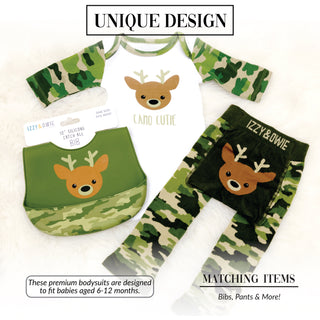 Woodland Green Camo Deer 3/4 Sleeve Bodysuit