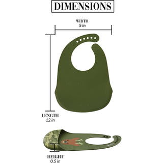 Woodland Green Camo Deer 12" Silicone Catch All Bib