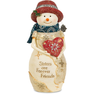 Sister 5" Snowwoman Holding a Heart