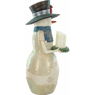 Warm Greetings 24" Snowman Holding Candle Ring