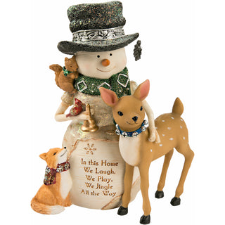 Home 6.5" Snowman with a Deer & Fox