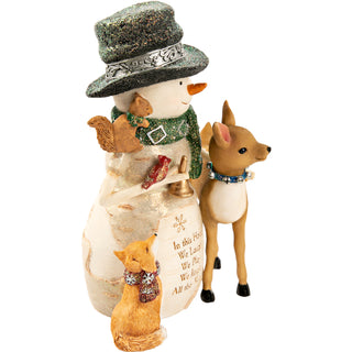 Home 6.5" Snowman with a Deer & Fox