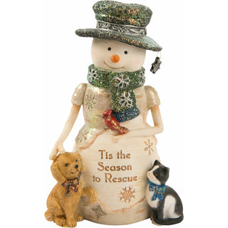 Rescue 5" Snowman with Puppy & Kitty