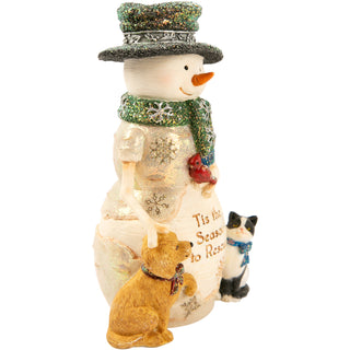 Rescue 5" Snowman with Puppy & Kitty