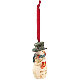 Naughty 4" Snowman Ornament