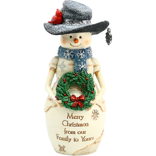 Christmas Family 6" Snowman with Wreath