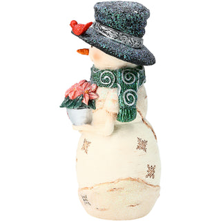 From the Heart 5" Snowman with Poinsettia