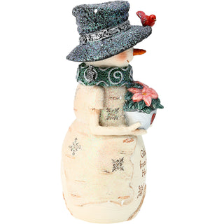 From the Heart 5" Snowman with Poinsettia