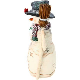 Precious Gifts 6" Snowman holding a Broom