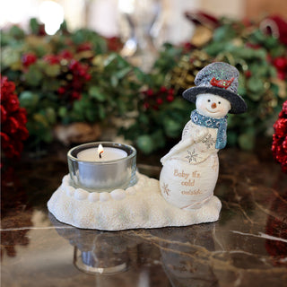 Cold Outside 4.5" Snowman with Tealight Holder