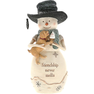 Friendship 6" Snowman Holding Puppy