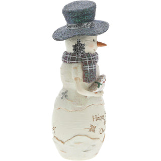 Owl Holidays 6" Snowman Holding Owls