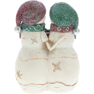 Friendship Gift 4.5" Snowcouple Holding a Gift