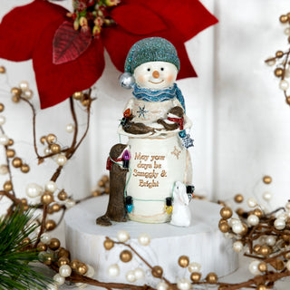 Snuggly & Bright 5" Snowman With Otters and Bunny