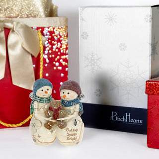 Baking Spirits 4.5" Snowcouple Holding a Gingerbread Man