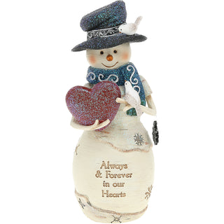 Hearts 6" Snowman with Heart and Doves
