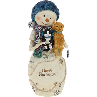 Paw-lidays 5" Snowman with Kitten and Puppy
