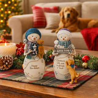 Paw-lidays 5" Snowman with Kitten and Puppy