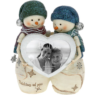 Thinking of You 4.5" Snowmen with Heart Frame