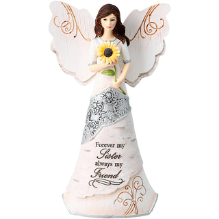 Sister 6.5" Angel Holding Sunflower