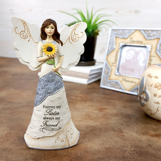 Sister 6.5" Angel Holding Sunflower