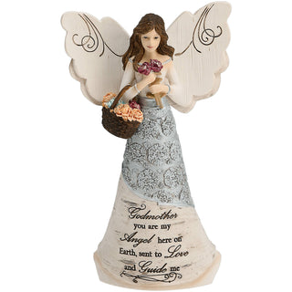 Godmother 6" Angel with Basket of Flowers