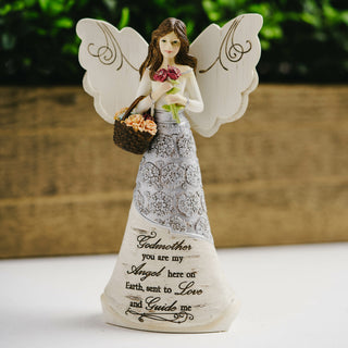 Godmother 6" Angel with Basket of Flowers