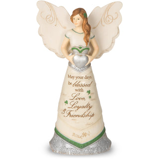 Irish Blessing 6.5" Angel with Claddagh