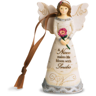 Niece 4.5" Angel Holding Flower Ornament