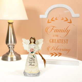 Niece 4.5" Angel Holding Flower Ornament