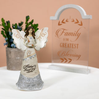 Sweet 16 6" Angel Holding Cake