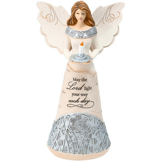 Light 9" Angel Holding Candle