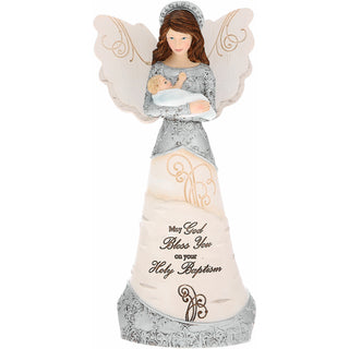 Holy Baptism 7.5" Angel Holding Baby