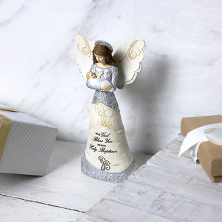 Holy Baptism 7.5" Angel Holding Baby